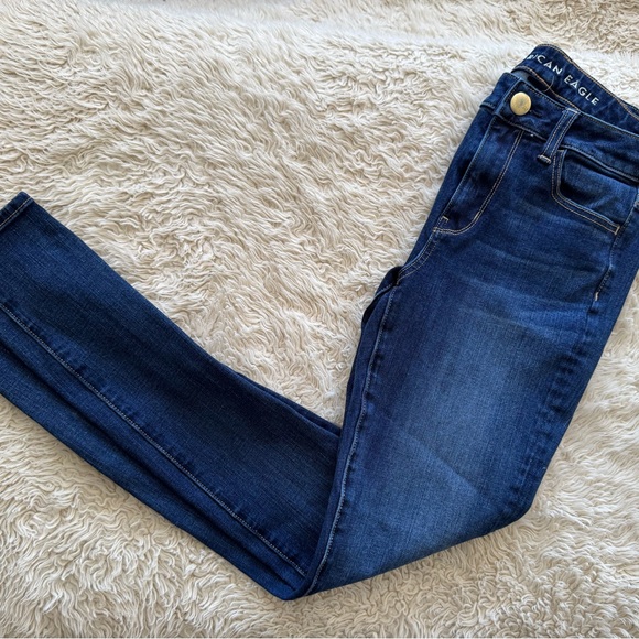 American Eagle Outfitters Denim - American Eagle Super Stretch Hi Rise Jegging Jeans 4 Long Dark Wash Blue